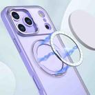 For iPhone 17 Pro kalebol MagSafe Metal Ring Holder Phone Case(Light Purple) - 2
