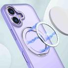 For iPhone 17 kalebol MagSafe Metal Ring Holder Phone Case(Light Purple) - 2