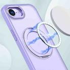 For iPhone 16e kalebol MagSafe Metal Ring Holder Phone Case(Light Purple) - 2