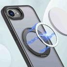 For iPhone 16e kalebol MagSafe Metal Ring Holder Phone Case(Black) - 2