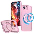 For iPhone 16e kalebol MagSafe Metal Ring Holder Phone Case(Pink) - 1
