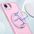 For iPhone 16e kalebol MagSafe Metal Ring Holder Phone Case(Pink) - 2