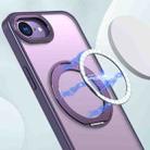 For iPhone 16e kalebol MagSafe Metal Ring Holder Phone Case(Dark Purple) - 2