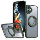For iPhone 16 Plus kalebol MagSafe Metal Ring Holder Phone Case(Green) - 1