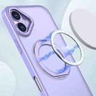 For iPhone 16 kalebol MagSafe Metal Ring Holder Phone Case(Light Purple) - 2