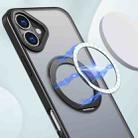 For iPhone 16 kalebol MagSafe Metal Ring Holder Phone Case(Black) - 2