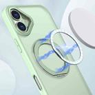 For iPhone 16 kalebol MagSafe Metal Ring Holder Phone Case(Avocado Green) - 2