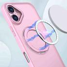 For iPhone 16 kalebol MagSafe Metal Ring Holder Phone Case(Pink) - 2