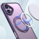 For iPhone 16 kalebol MagSafe Metal Ring Holder Phone Case(Dark Purple) - 2