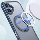 For iPhone 16 kalebol MagSafe Metal Ring Holder Phone Case(Navy Blue) - 2