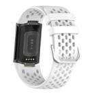 For Fitbit Charge 6 / 5 xDfind Hole Style Breathable Silicone Watch Band(White) - 2