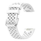 For Fitbit Charge 6 / 5 xDfind Hole Style Breathable Silicone Watch Band(White) - 3
