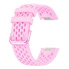 For Fitbit Charge 6 / 5 xDfind Hole Style Breathable Silicone Watch Band(Ice Pink) - 3