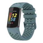 For Fitbit Charge 6 / 5 xDfind Hole Style Breathable Silicone Watch Band(Official Blue) - 1