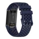 For Fitbit Charge 6 / 5 xDfind Hole Style Breathable Silicone Watch Band(Dark Blue) - 2