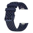 For Fitbit Charge 6 / 5 xDfind Hole Style Breathable Silicone Watch Band(Dark Blue) - 3