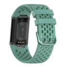 For Fitbit Charge 6 / 5 xDfind Hole Style Breathable Silicone Watch Band(Pine Needle Green) - 2