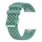 For Fitbit Charge 6 / 5 xDfind Hole Style Breathable Silicone Watch Band(Pine Needle Green) - 3