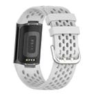 For Fitbit Charge 6 / 5 xDfind Hole Style Breathable Silicone Watch Band(Rock Grey) - 2