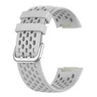 For Fitbit Charge 6 / 5 xDfind Hole Style Breathable Silicone Watch Band(Rock Grey) - 3