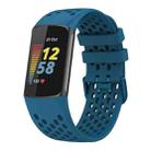 For Fitbit Charge 6 / 5 xDfind Hole Style Breathable Silicone Watch Band(Cyan) - 1
