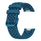 For Fitbit Charge 6 / 5 xDfind Hole Style Breathable Silicone Watch Band(Cyan) - 3