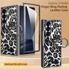 For Samsung Galaxy Z Fold6 VIETAO Leopard Print Metal Ring Leather Phone Case(Black) - 2