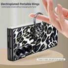 For Samsung Galaxy Z Fold6 VIETAO Leopard Print Metal Ring Leather Phone Case(Black) - 3