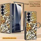 For Samsung Galaxy Z Fold6 VIETAO Leopard Print Metal Ring Leather Phone Case(Yellow) - 2