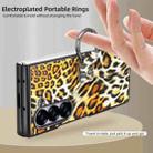 For Samsung Galaxy Z Fold6 VIETAO Leopard Print Metal Ring Leather Phone Case(Yellow) - 3