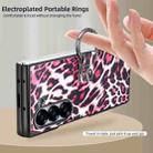 For Samsung Galaxy Z Fold6 VIETAO Leopard Print Metal Ring Leather Phone Case(Rose Red) - 3