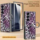 For Samsung Galaxy Z Fold6 VIETAO Leopard Print Metal Ring Leather Phone Case(Purple) - 2