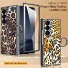 For Samsung Galaxy Z Fold6 VIETAO Leopard Print Metal Ring Leather Phone Case(Brown) - 2