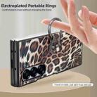 For Samsung Galaxy Z Fold6 VIETAO Leopard Print Metal Ring Leather Phone Case(Brown) - 3