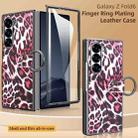 For Samsung Galaxy Z Fold5 VIETAO Leopard Print Metal Ring Leather Phone Case(Rose Red) - 2