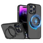 For iPhone 14 Pro Max kalebol MagSafe Metal Ring Holder Phone Case(Black) - 1
