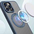 For iPhone 14 Pro Max kalebol MagSafe Metal Ring Holder Phone Case(Blue) - 2