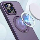 For iPhone 14 Pro Max kalebol MagSafe Metal Ring Holder Phone Case(Dark Purple) - 2