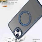 For iPhone 15 Plus kalebol MagSafe Metal Ring Holder Phone Case(Blue) - 3