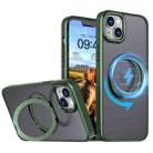 For iPhone 15 Plus kalebol MagSafe Metal Ring Holder Phone Case(Green) - 1