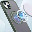 For iPhone 15 Plus kalebol MagSafe Metal Ring Holder Phone Case(Green) - 2