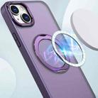 For iPhone 15 Plus kalebol MagSafe Metal Ring Holder Phone Case(Dark Purple) - 2
