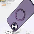 For iPhone 15 Plus kalebol MagSafe Metal Ring Holder Phone Case(Dark Purple) - 3
