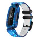 For Fitbit Ace 3 / Inspire2 xDfind Black Buckle Painting Integrated Silicone Watch Band(Blue Starry Sky) - 1