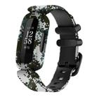 For Fitbit Ace 3 / Inspire2 xDfind Black Buckle Painting Integrated Silicone Watch Band(Camouflage) - 1