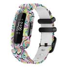 For Fitbit Ace 3 / Inspire2 xDfind Black Buckle Painting Integrated Silicone Watch Band(Facial Makeup) - 1
