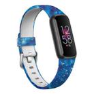 xDfind Silver Buckle Painting Silicone Watch Band For Fitbit Luxe, Size:L(Blue Starry Sky) - 1