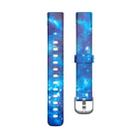 xDfind Silver Buckle Painting Silicone Watch Band For Fitbit Luxe, Size:L(Blue Starry Sky) - 2