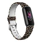 xDfind Silver Buckle Painting Silicone Watch Band For Fitbit Luxe, Size:L(Leopard Print) - 1