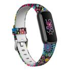 xDfind Silver Buckle Painting Silicone Watch Band For Fitbit Luxe, Size:L(Peacock) - 1